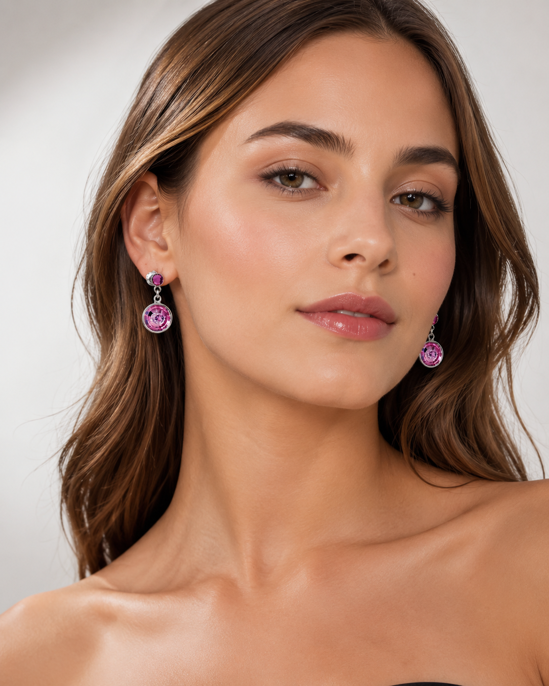 Livia 1 Earr - Fuchsia - imagen modelo 1