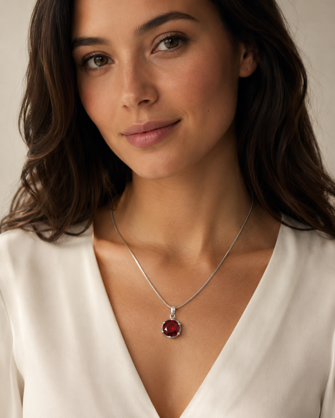 Carib IV Pend Ag925 - Garnet - imagen modelo 1