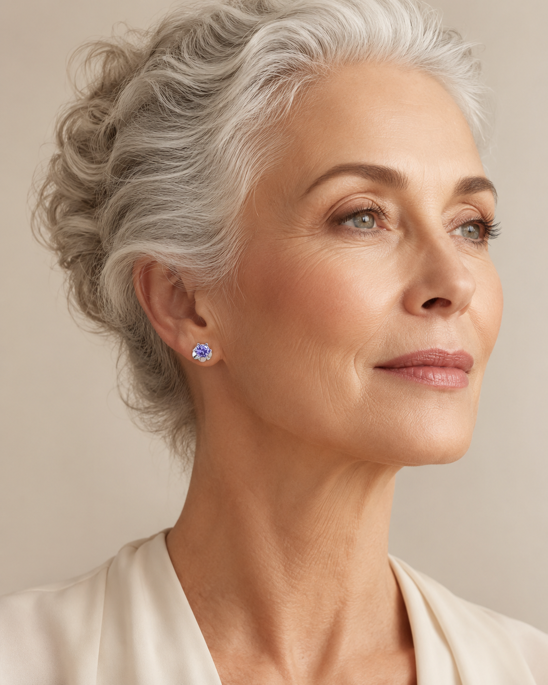 Carib IV Earr Ag925 - Violet - imagen modelo 3