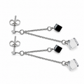 W. Rosa Earr - Ag925 Rh/ Jet/Cr - foto principal de producto