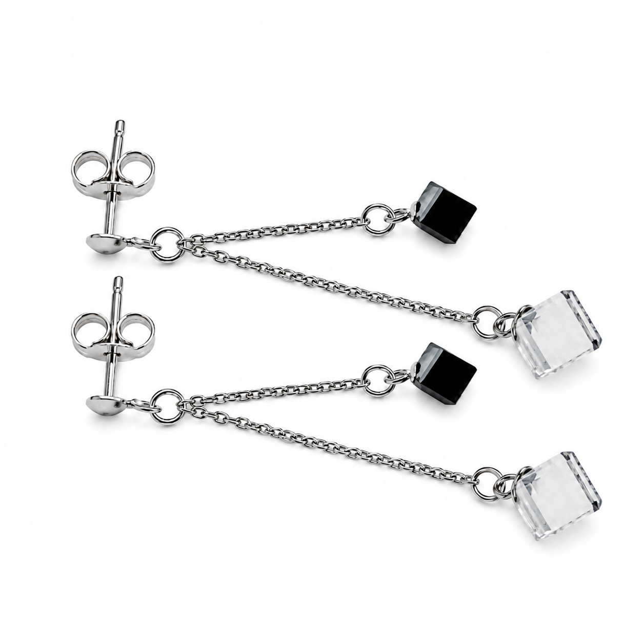 W. Rosa Earr - Ag925 Rh/ Jet/Cr - foto principal de producto