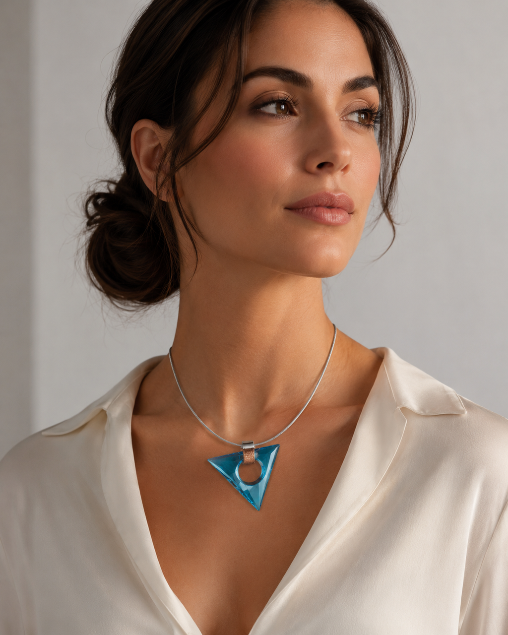 Tringle Strand - Ag 925Rh Aqua - imagen modelo 1