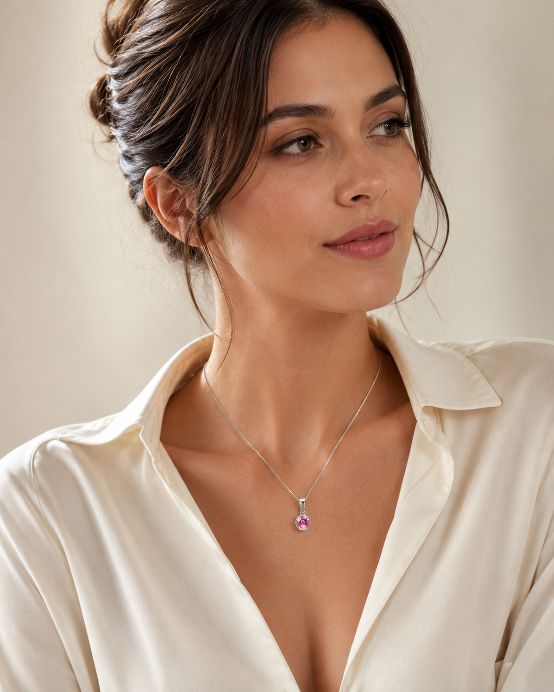 shine Pend Ag925 - Rh Fuchsia - imagen modelo 1