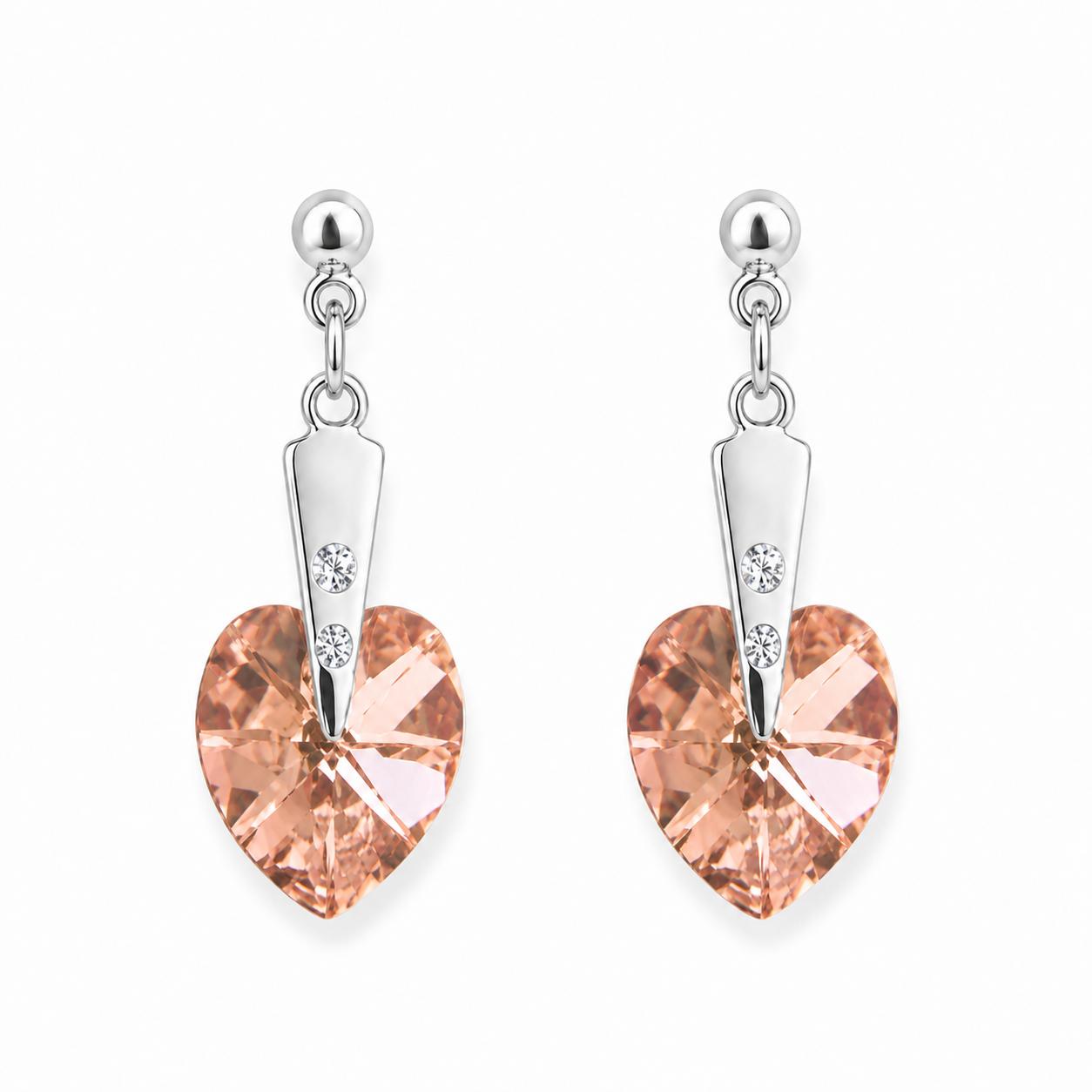 R Heart Earr - Ag925 Rh Apricot - foto principal de producto