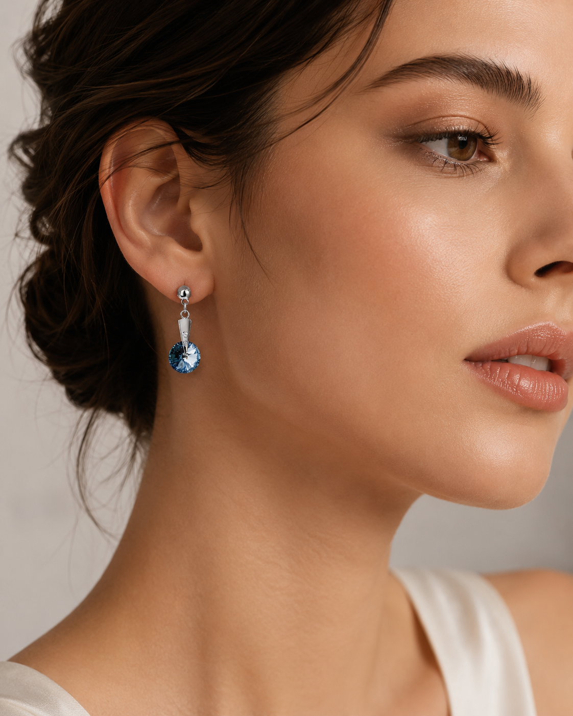 R Circle Earr - Ag 925 Rh Saha - imagen modelo 1