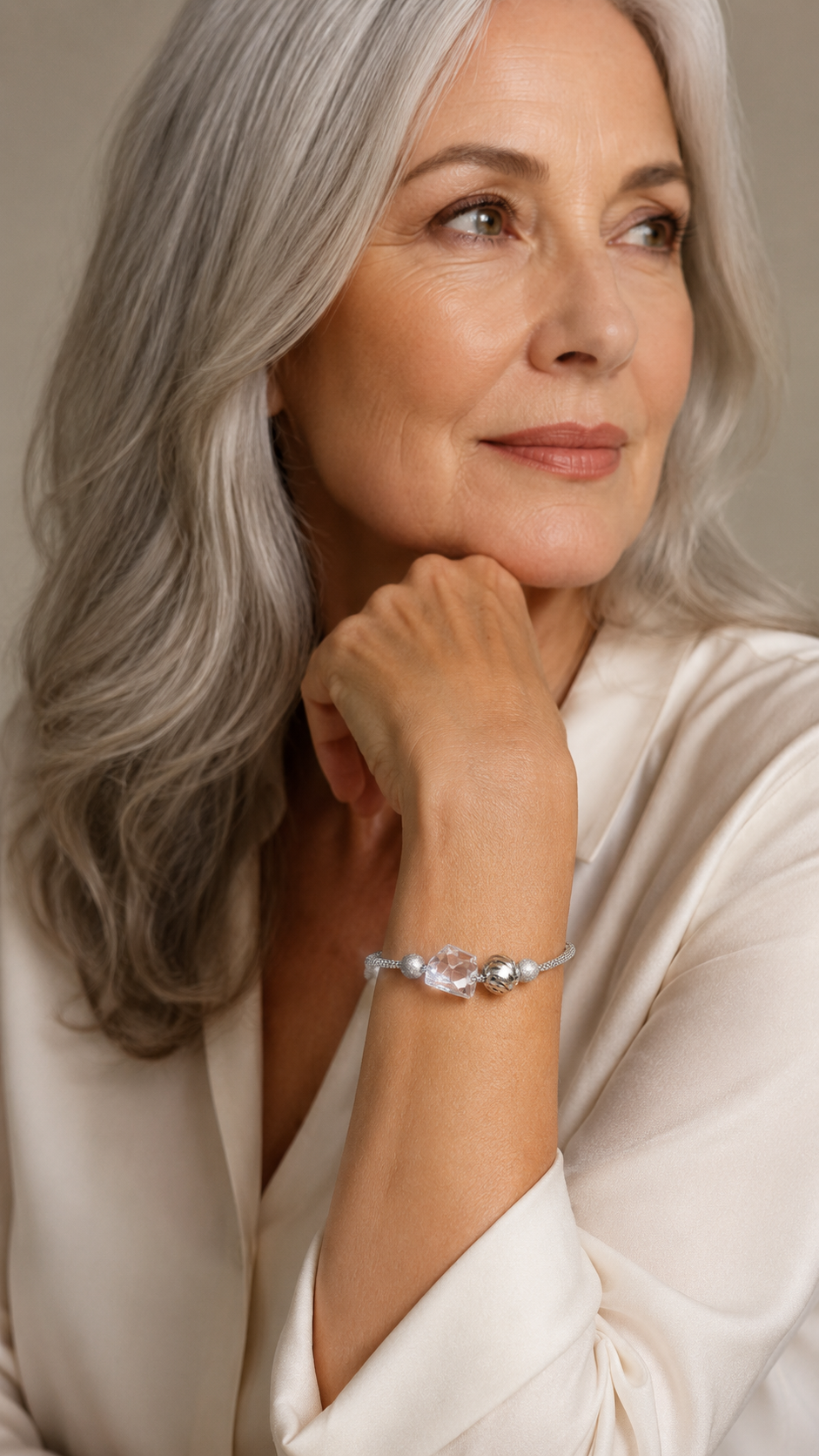 Glamour Brac - Ag925 Rh Cr AB - imagen modelo 3