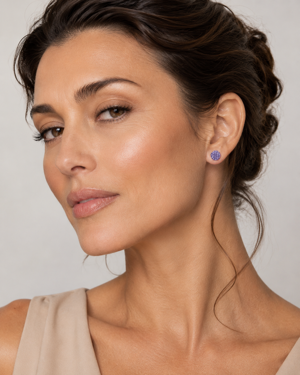 B. Ball Earr - Ag925 /Rh Violet - imagen modelo 2