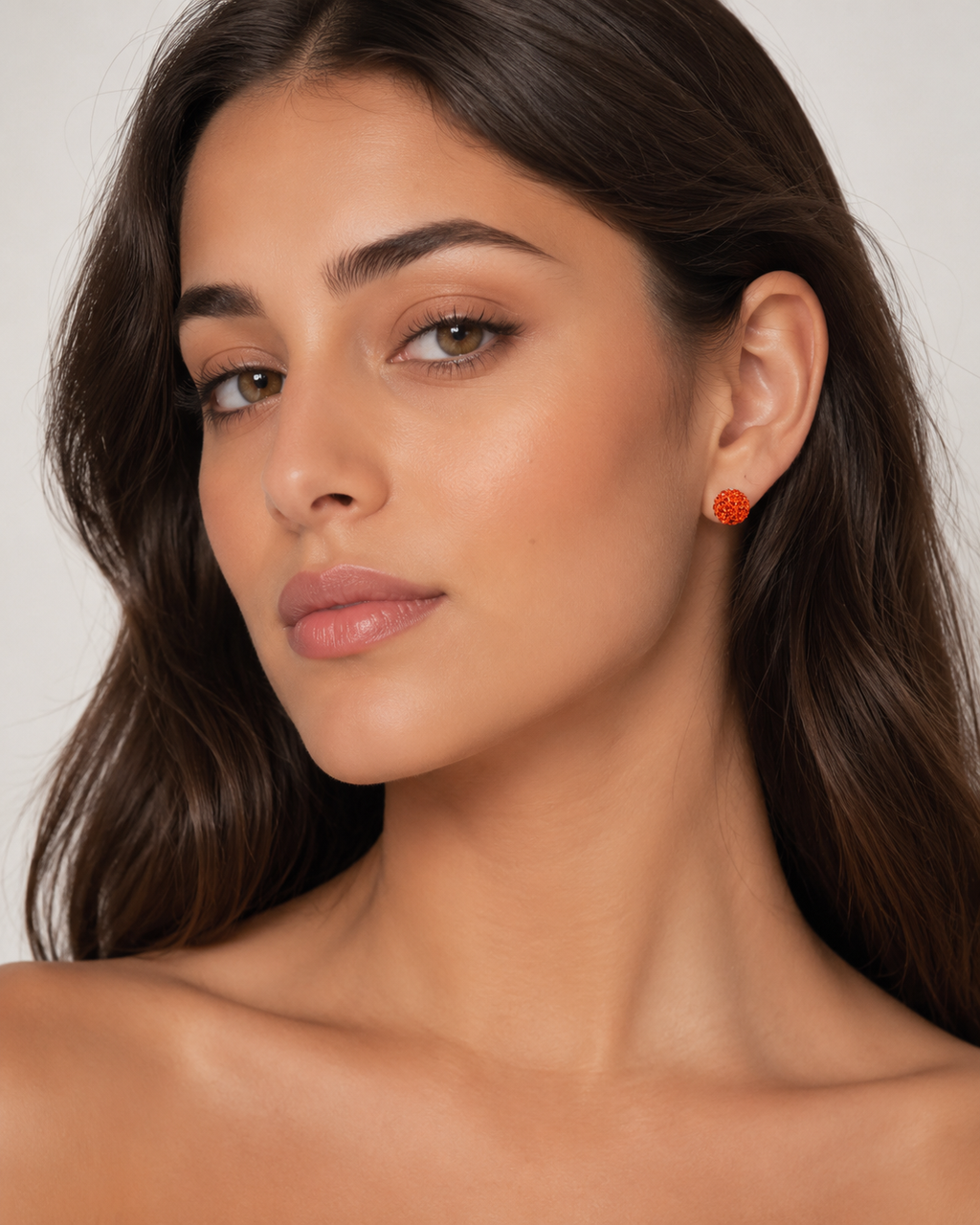 B. Ball Earr - Ag925 /Rh Orange - imagen modelo 1