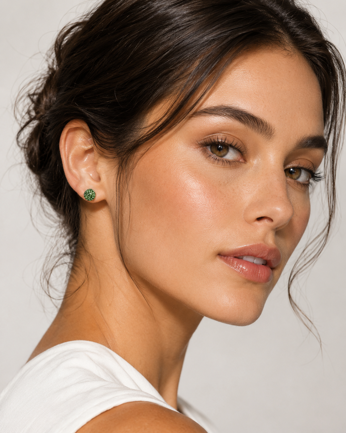 B. Ball Earr - Ag925 /Rh Peridont - imagen modelo 1