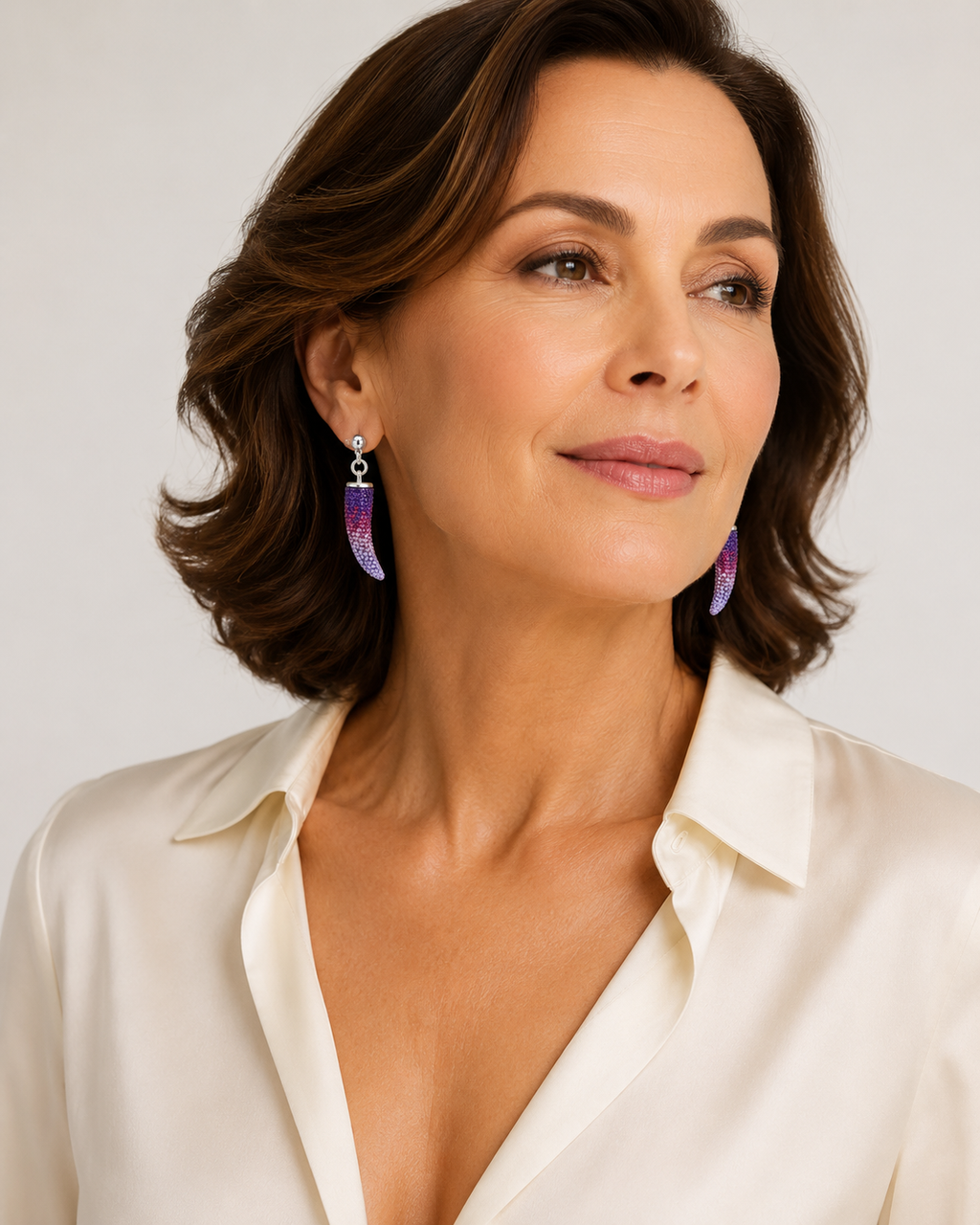 Corne Earr - Amethyst - imagen modelo 3